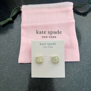 Kate Spade Gold Glitter Square Earrings